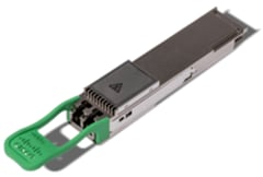 Green and silver Cisco QSFP-400G-FR4 pcie expansion card with black label for 400G single-mode transceiver use