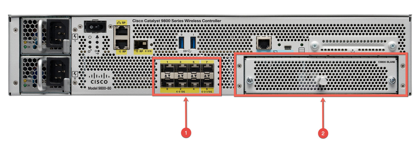 Cisco C9800-10X10GE | Controller port module | 10 x 10GbE SFP+; hot-swappable; for C9800-80