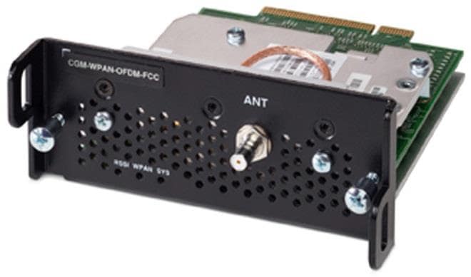 Black Cisco CGM-WPAN-OFDM-FCC wireless router with antenna and FCC label