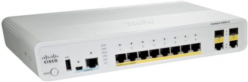 Cisco WS-C2960CG-8TC-L router with 8x1G ports and yellow accent