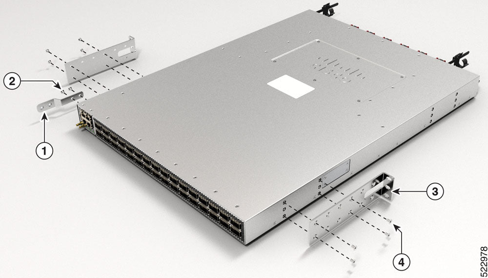 Cisco 8K-1RU-KIT-L | 1RU rack mount kit | adjustable 29.615-35.865 in depth | for 8000 series 1RU chassis | 4-post EIA-310