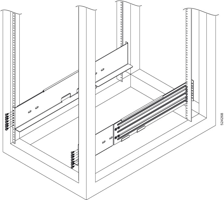 Cisco 8800-ADJ-RAIL adjustable black metal 4-post rack rail kit