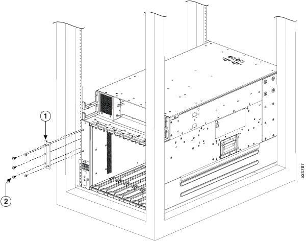 Cisco 8804-RMBRKT black and silver rear mounting brackets for 4-post rack