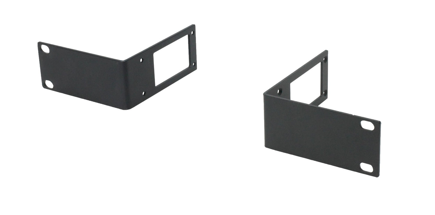 HPE JG853A black metal 1U rack mount kit bracket with square cutout and mounting holes