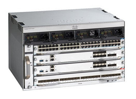 Cisco C9404R-48U-BNDL-E | 4-slot chassis, 48x 10/100/1000 UPOE (60W), uplinks modular (up to 4x40/100G), DNA Essentials