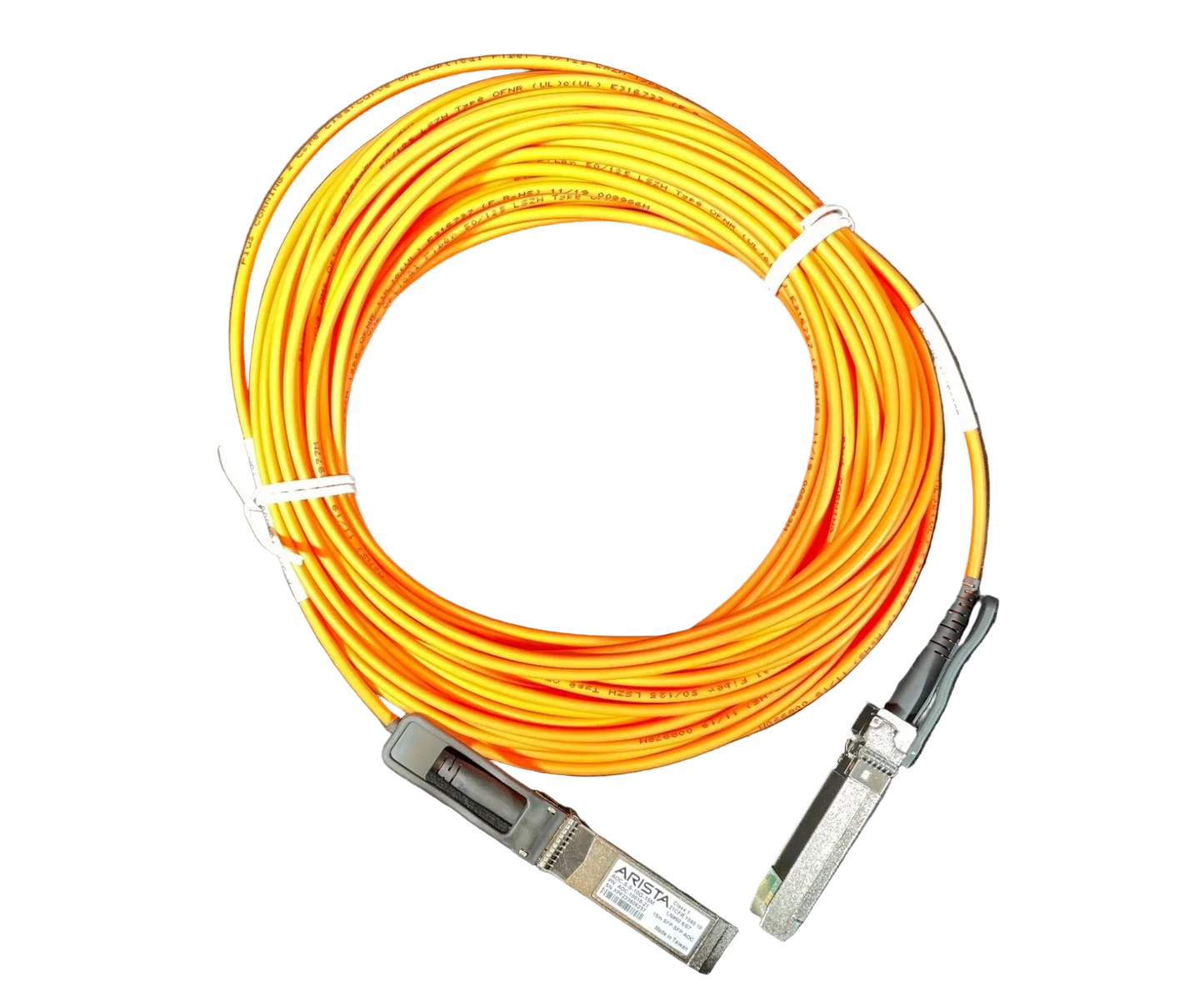 Arista 10GbE SFP+ Active Optical Cable, 25m orange coiled fiber
