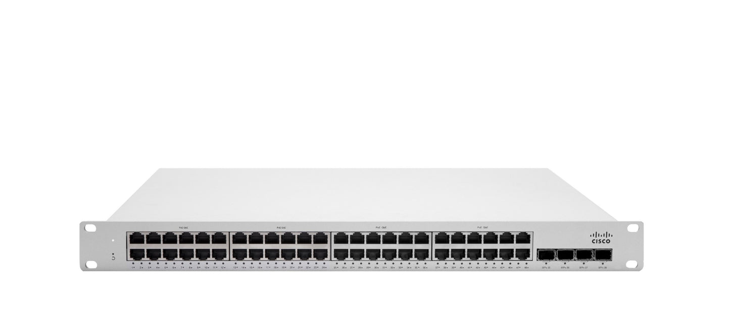 Meraki MS225-48 | 48x 1G, Non‑PoE, 4x10G SFP+ uplinks, Enterprise license
