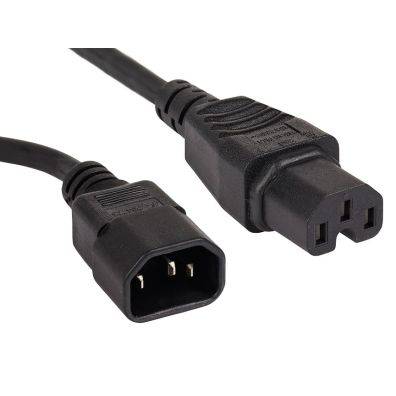 CAB-C15-CBN | IEC C14 to C15 Power Cable | 250V | High-Temp Rated | 1.85m | Black