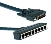 Cisco CAB-DFC-OCTAL-3MF 8-port T1/E1 cable with RJ-48C breakouts, 3m