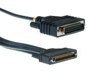 15-foot black DB-25 male to female cable with gold connectors for Cisco CAB-OCTAL-MODEM