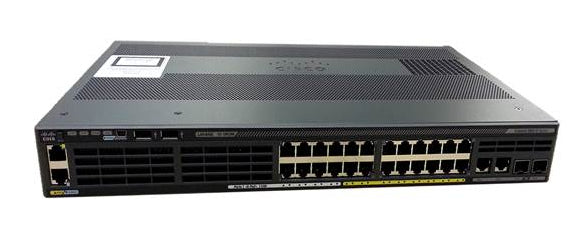 Cisco WS-C2960X-24TS-LL 24-port switch with black faceplate and silver ports