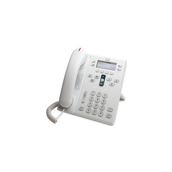 Cisco CP-6941-WL-K9 | 4-line IP phone, backlit mono display, 2x 10/100 LAN+PC switch, PoE 802.3af Class 1, RJ-9 headset, SIP/SCCP, full-duplex speakerphone, white, slimline handset