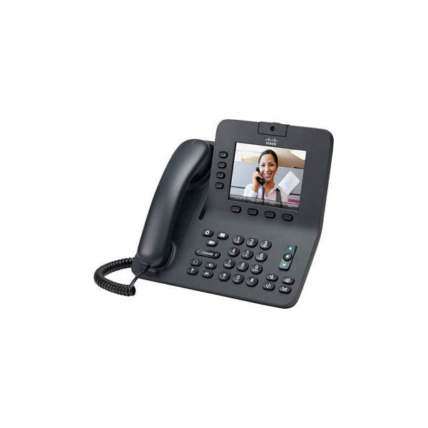 Cisco CP-8941-K9 | Gigabit VoIP desk phone | 5" color display | integrated video camera (VGA) | 2x GE switch ports | SIP/SCCP | wideband audio | standard handset