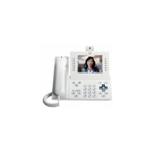 Cisco CP-9971-W-K9 | VoIP Deskphone | 2x 1GbE switch | 802.3af PoE Class 3 | Color touchscreen | Bluetooth | SIP/SCCP | White | Standard handset