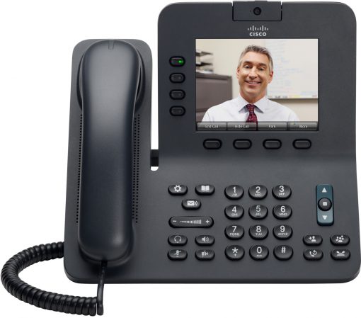Cisco CP-8945-L-K9 | Gigabit 2xRJ45, PoE Class 3, 5" color display, built‑in video camera, wideband audio, SIP/SCCP, slimline handset