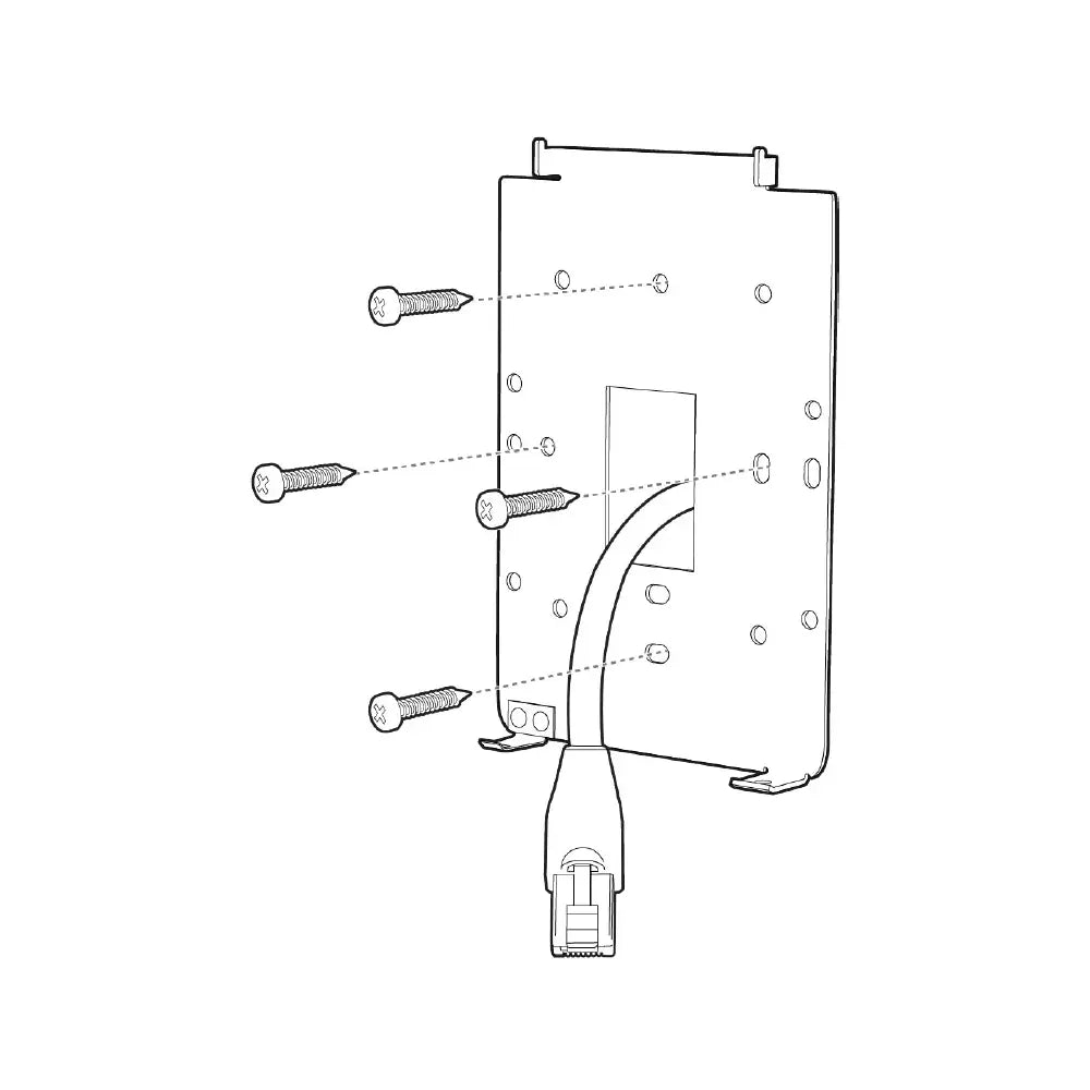 Cisco CW-MNT-H1-00 low-profile wall-plate TV mount bracket with screws