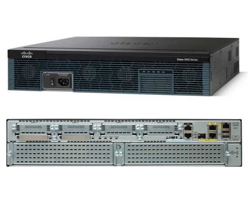 Cisco 2921-V/K9 enterprise router in black and silver with multiple ports