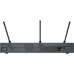 Cisco 886VA-SEC-K9 router with black silver accents and antennas