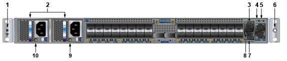 Arista DCS-7020SR-32C2-F silver server rack with 32x 10GbE SFP+ downlinks