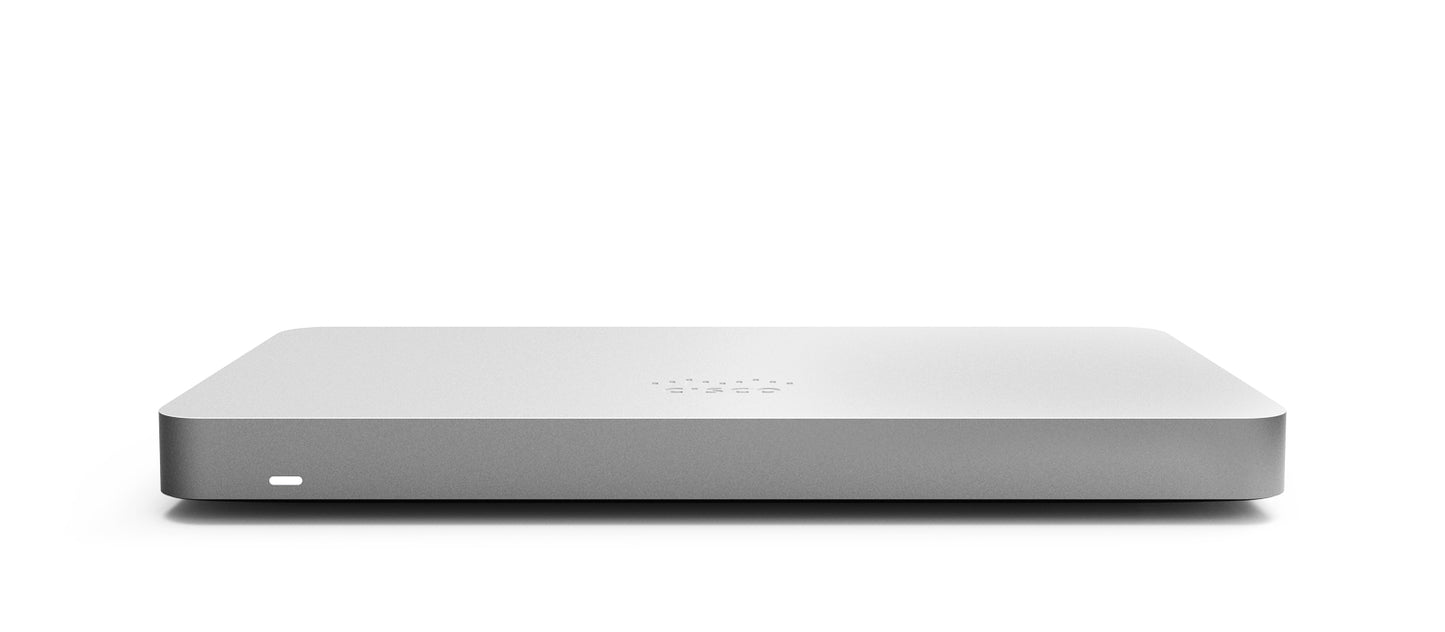 Meraki MX68-HW | SD-WAN, 450 Mbps FW, dual GbE WAN, 10x GbE LAN (2x PoE 802.3af), USB cellular failover