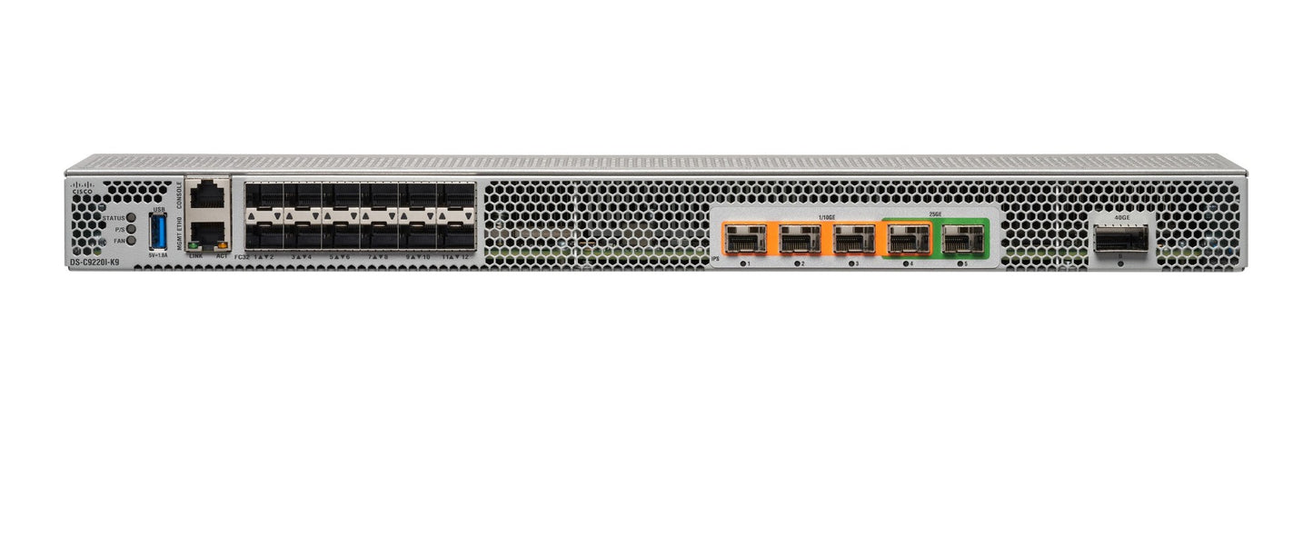 HPE R8M66A silver server rack with orange green ports and black USB