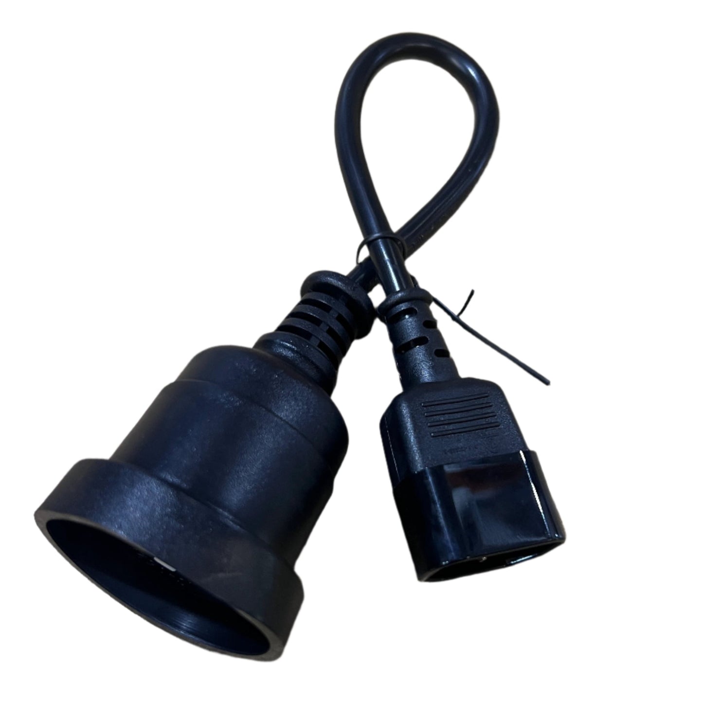 Black IEC C14 to mains socket power cable, 30cm UPS PDU lead