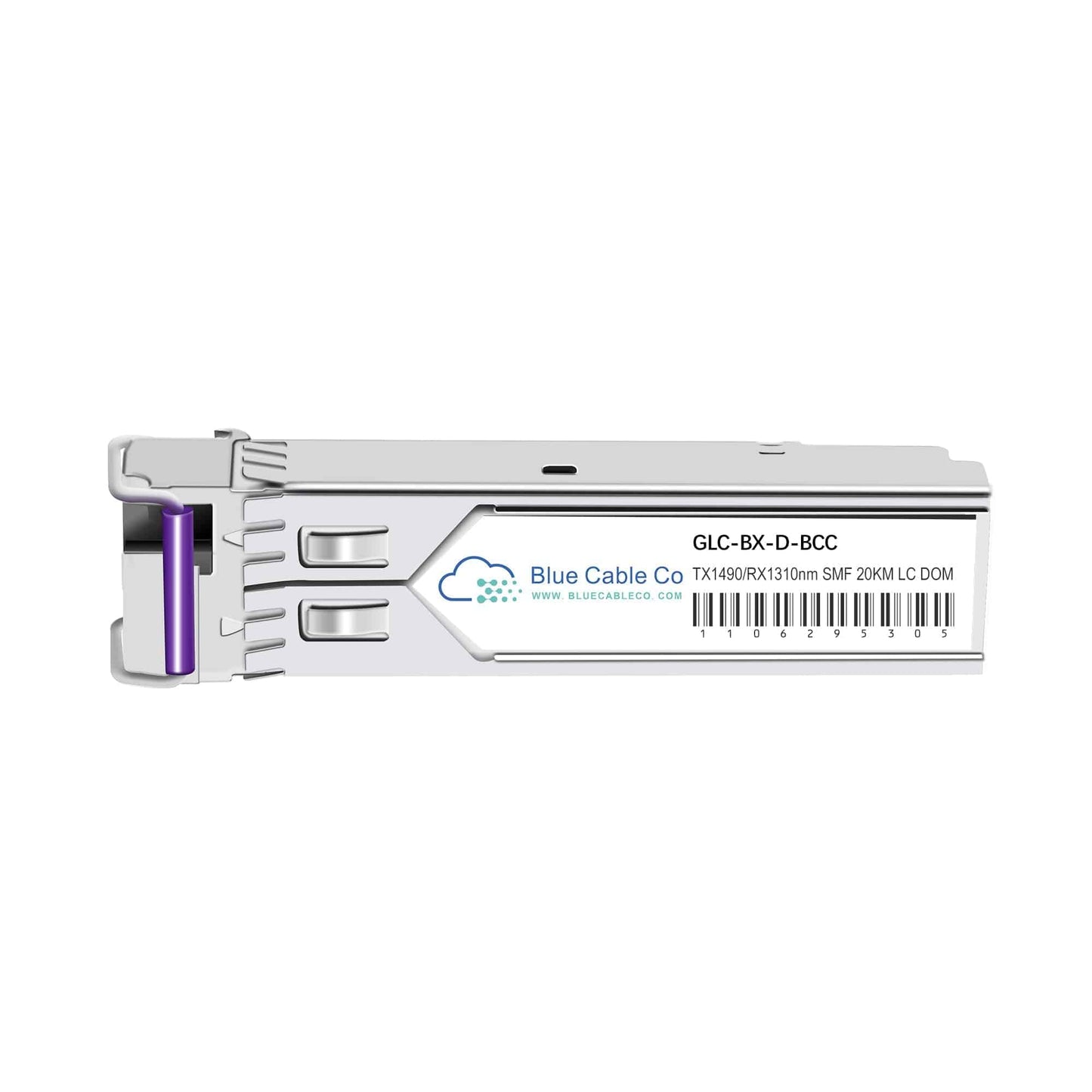 Cisco Compatible GLC-BX-D-BCC 1GB BiDi SFP Transceiver with purple fiber
