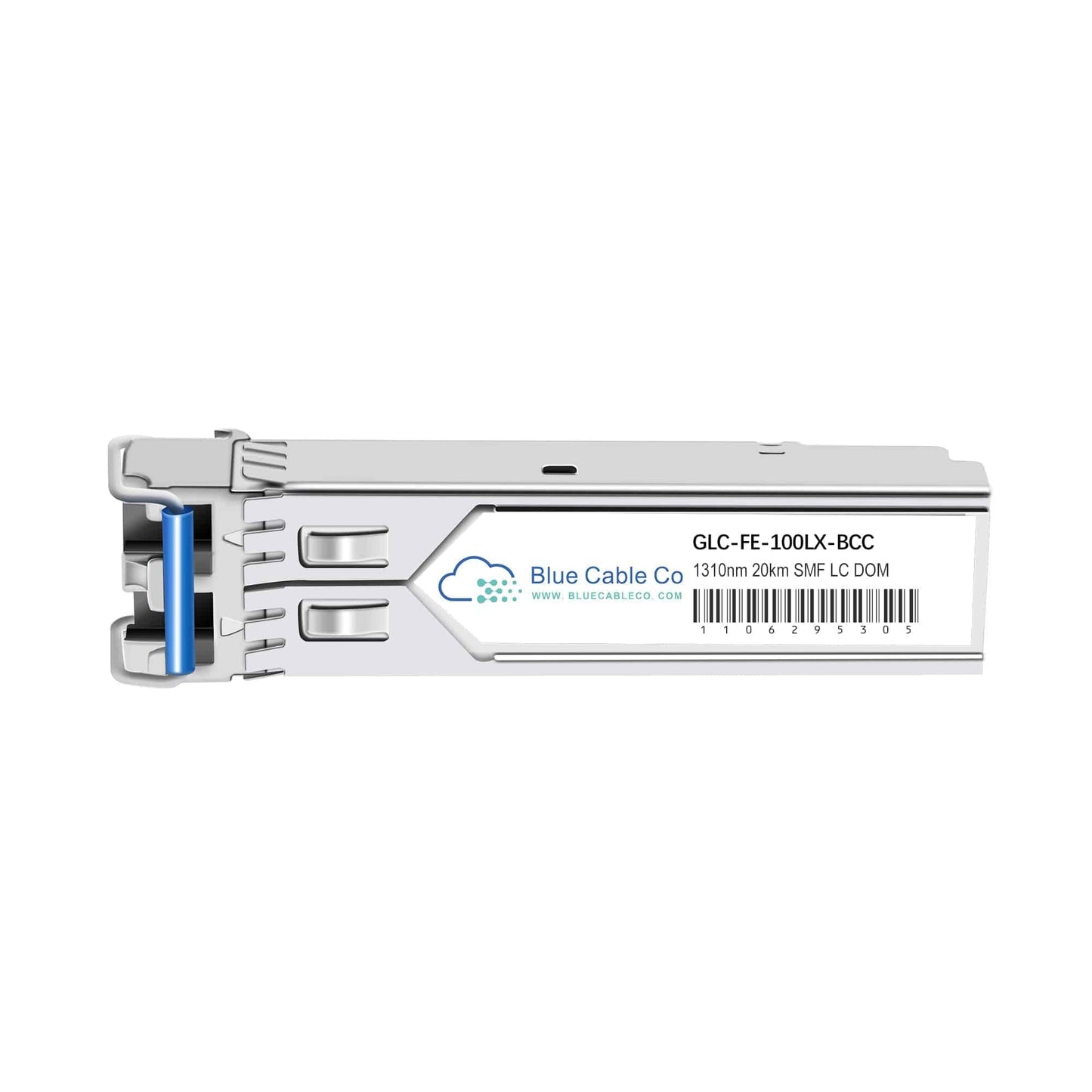 Cisco compatible GLC-FE-100LX-BCC silver SFP transceiver, 1310nm 10km single-mode
