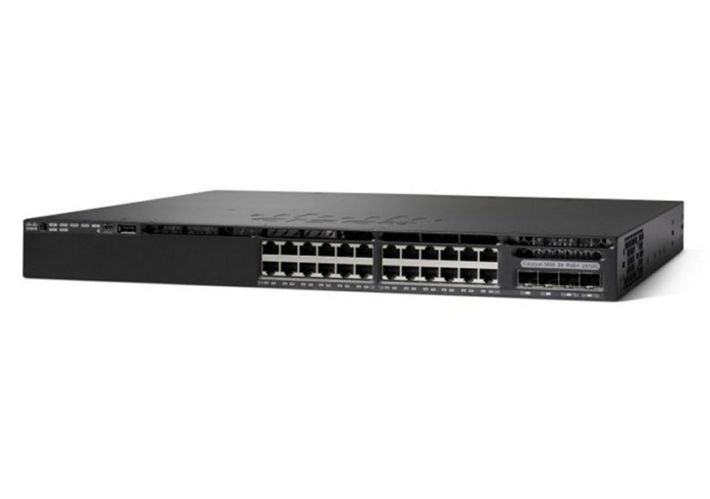 Cisco WS-C3650-24TS-L black switch with 24 ports
