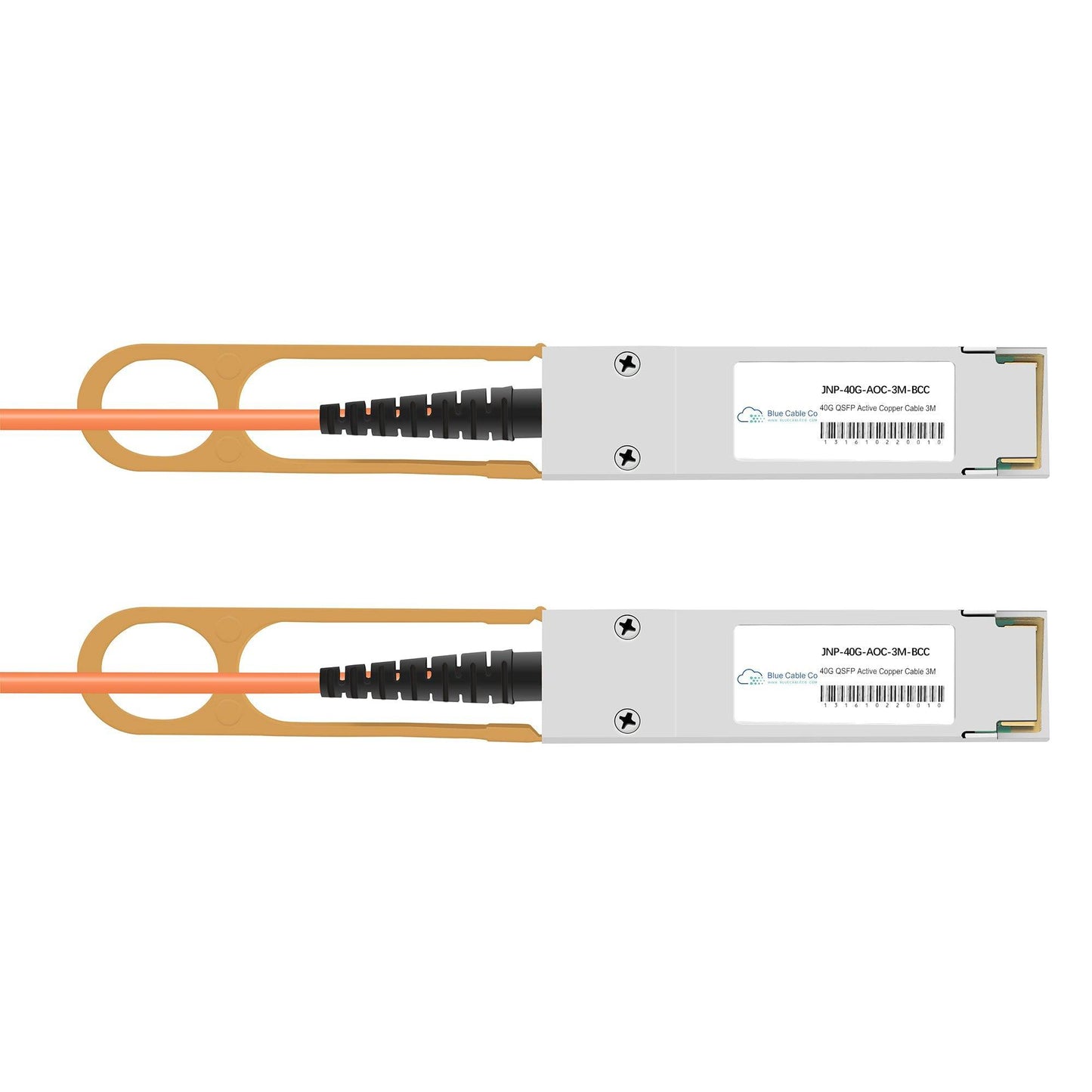 Juniper Compatible 40G QSFP to QSFP Active Optical Cable with orange black connector
