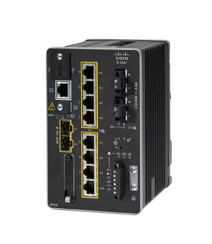 Cisco IE-3200-8P2S-E black router with 8 PoE+ ports, 2 SFP uplinks