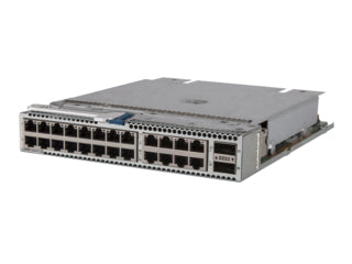 HPE JH690A silver Cisco switch with black ports and 40G QSFP+ module