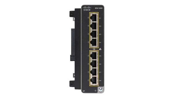 Cisco IEM-3400-8T 8-port black modular switch with 1G RJ45 ports