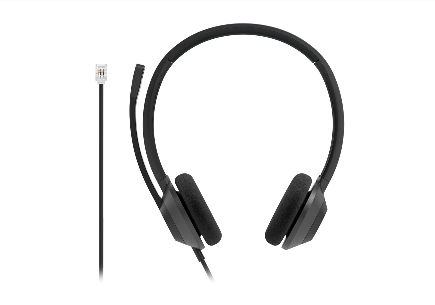 Cisco HS-W-322-C-RJ9 | Wired Headset | Dual-Ear On-Ear | RJ9 for IP Phones | Noise-Cancel Boom Mic | Wideband HD Audio
