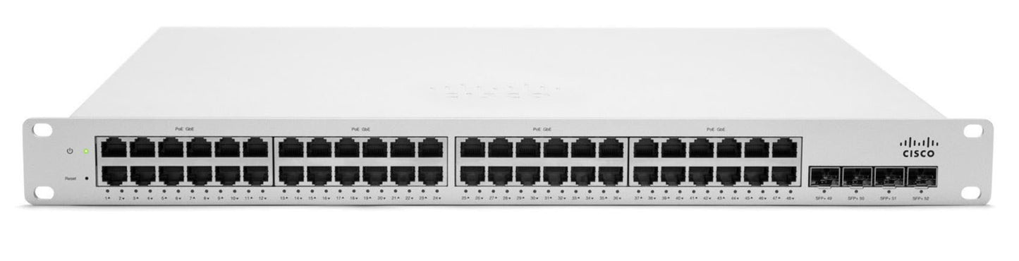 Meraki MS320-48FP-HW | 48x1G | PoE+ (802.3af/at, 740W) | 4x10G SFP+ uplinks | Enterprise