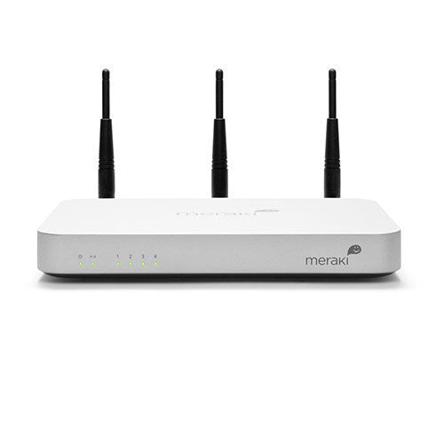 Meraki MX60W-HW | UTM security appliance | 1x 1GbE WAN, 5x 1GbE LAN | USB 3G/4G failover (SD-WAN) | integrated Wi‑Fi 4 dual-band