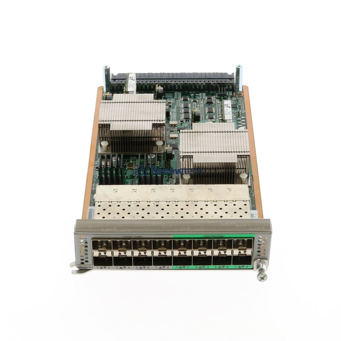 Cisco N55-M8P8FP silver motherboard with green circuitry and black connectors
