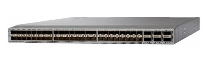 Cisco N9K-C93180YC-EX black switch with 48x 1/10/25G ports
