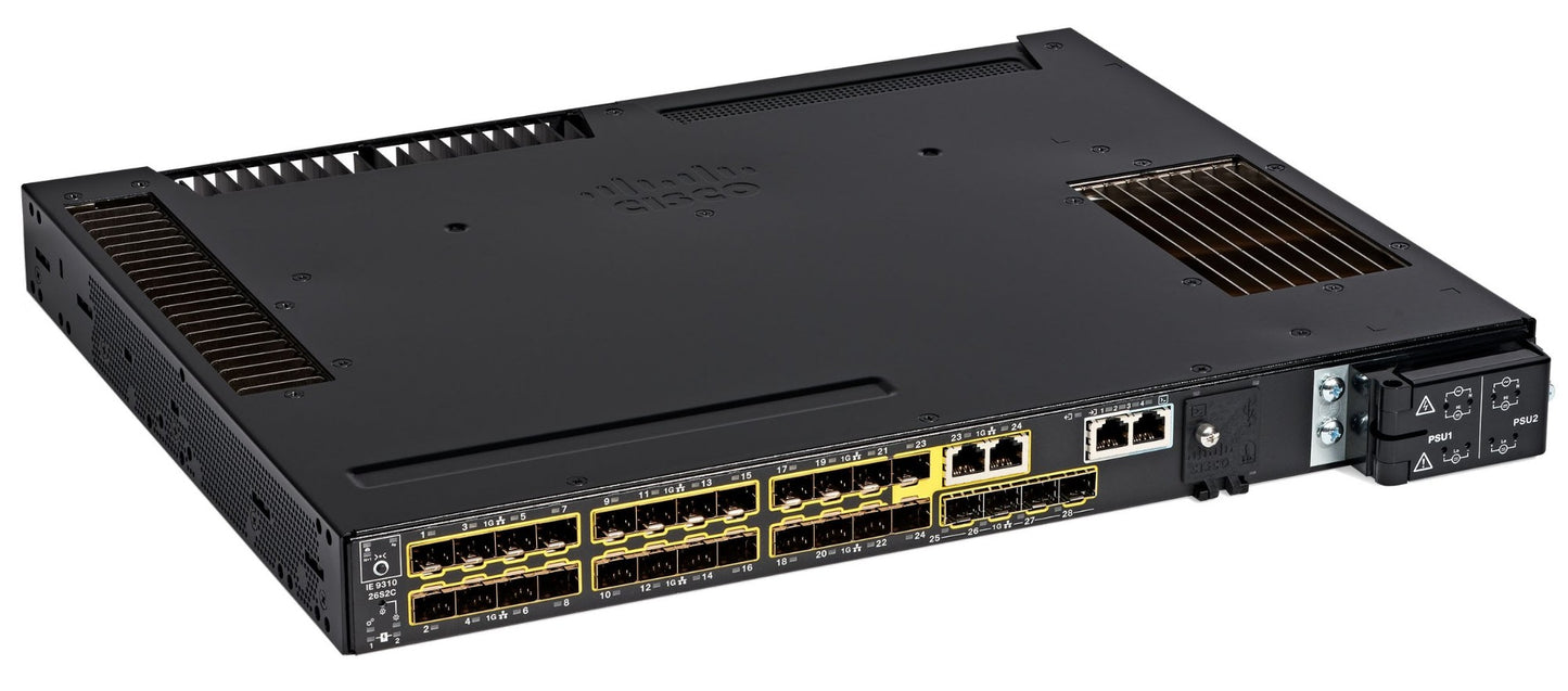 Cisco IE-9310-26S2C-E | 24x 1G SFP downlinks, 4x 1G SFP uplinks, non-PoE, Network Essentials