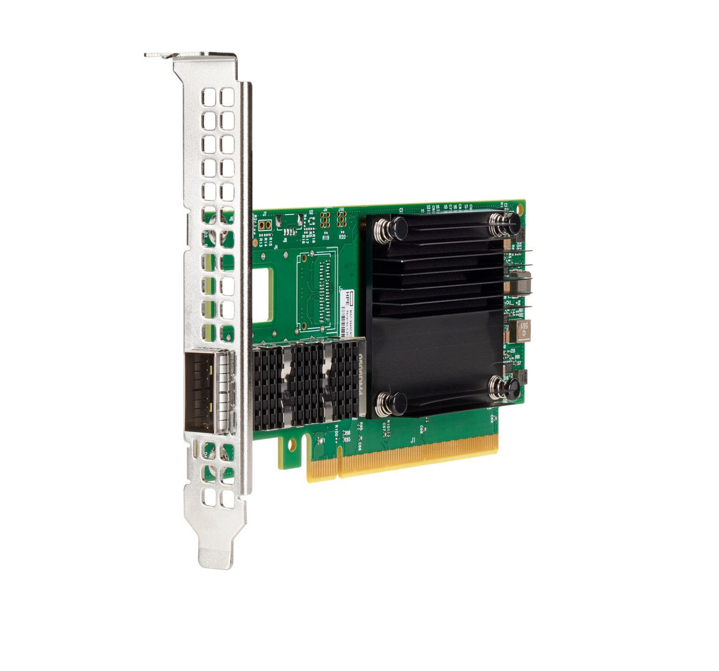 HPE P10180-B21 200GbE PCIe Gen4 x16 ConnectX-6 EN network card with dual RJ-45 ports and heatsinks