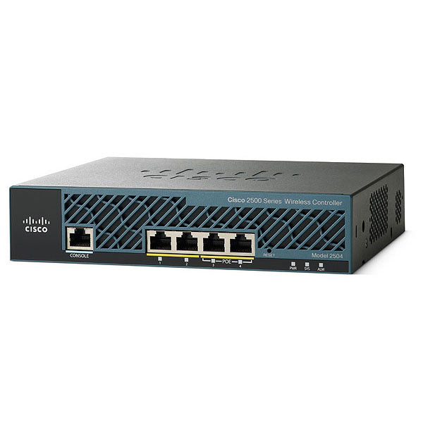 Cisco AIR-CT2504-50-K9 | Wireless controller | 50 AP license | 4x 1GbE | HA-ready | AireOS 8.x, FlexConnect/AVC