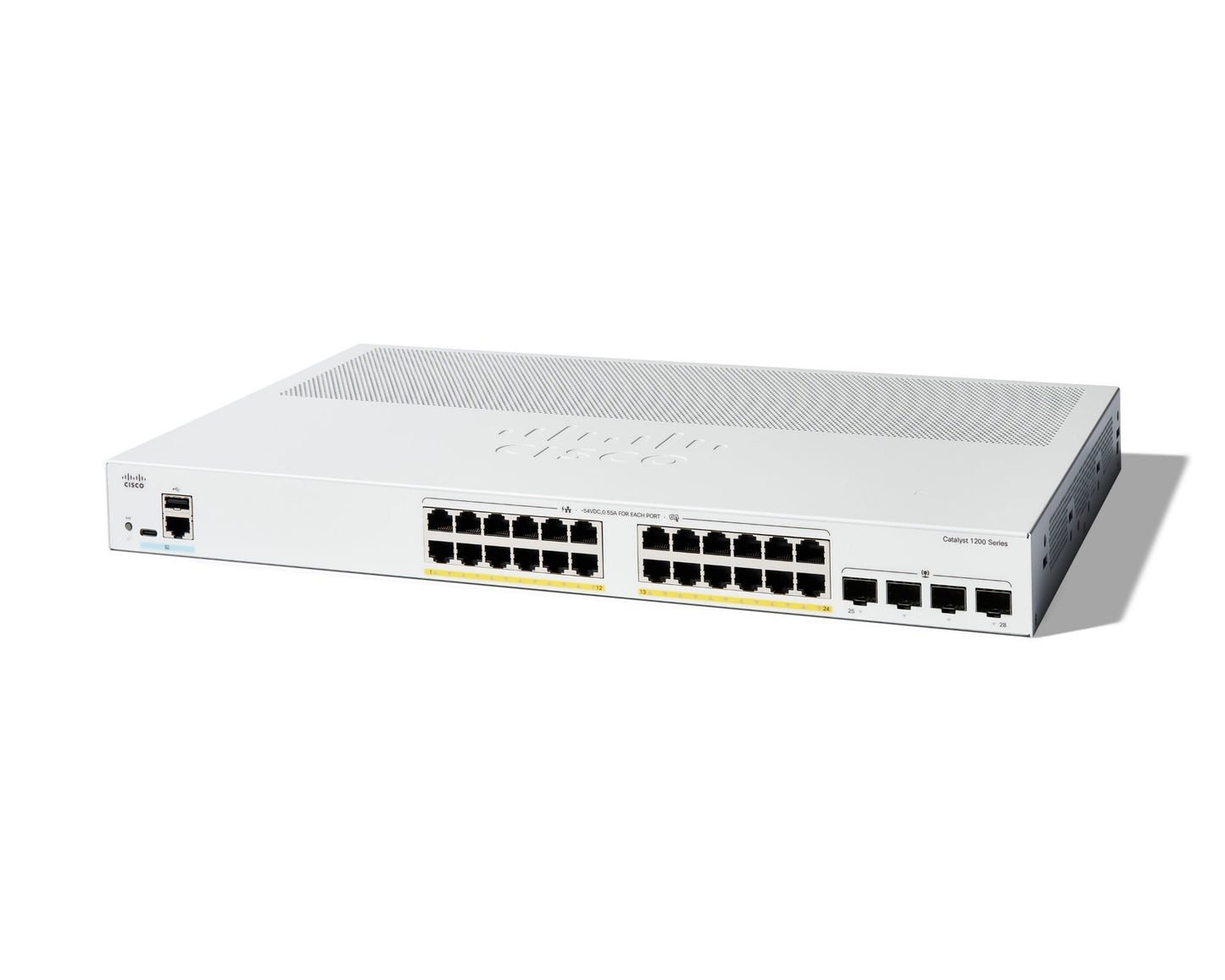 Cisco C1200-24P-4G | 24x 1G | PoE+ | 4x 1G SFP uplinks | Smart‑managed (no license)