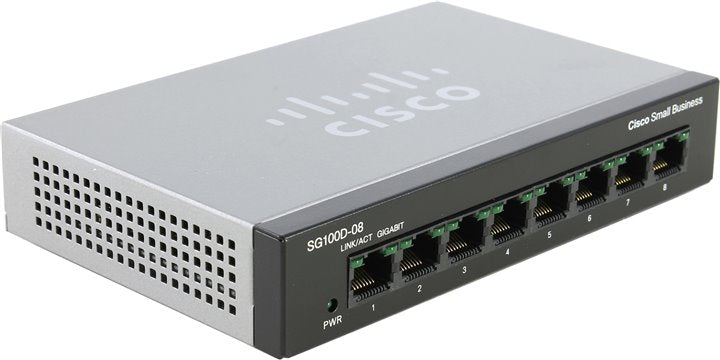 Cisco SG100D-08P 8-port PoE unmanaged switch with perforated panel