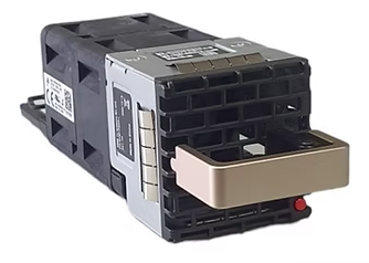 NVIDIA MTEF-FANR-L fan module with black enclosure, gold tray, red button for 400G 1U systems