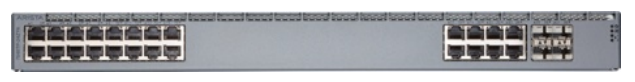 Gray metal arista ccs-720xp-24zy4-2f multi-gigabit poe+ switch with 24 ports and 4x 25g sfp+ shown from back side