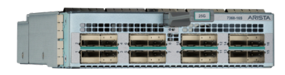 Gray metal arista dcs-7368-16s 16-port 25g sfp28 network switch back with arista 7098-16a label