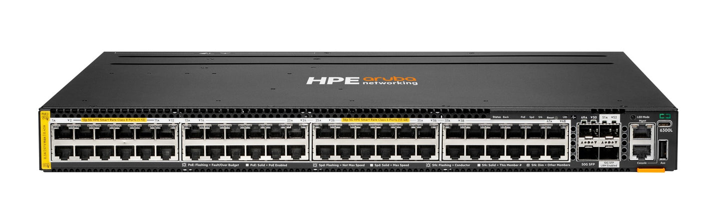 HPE S3L77A 48-port mGig PoE switch with black gold accents
