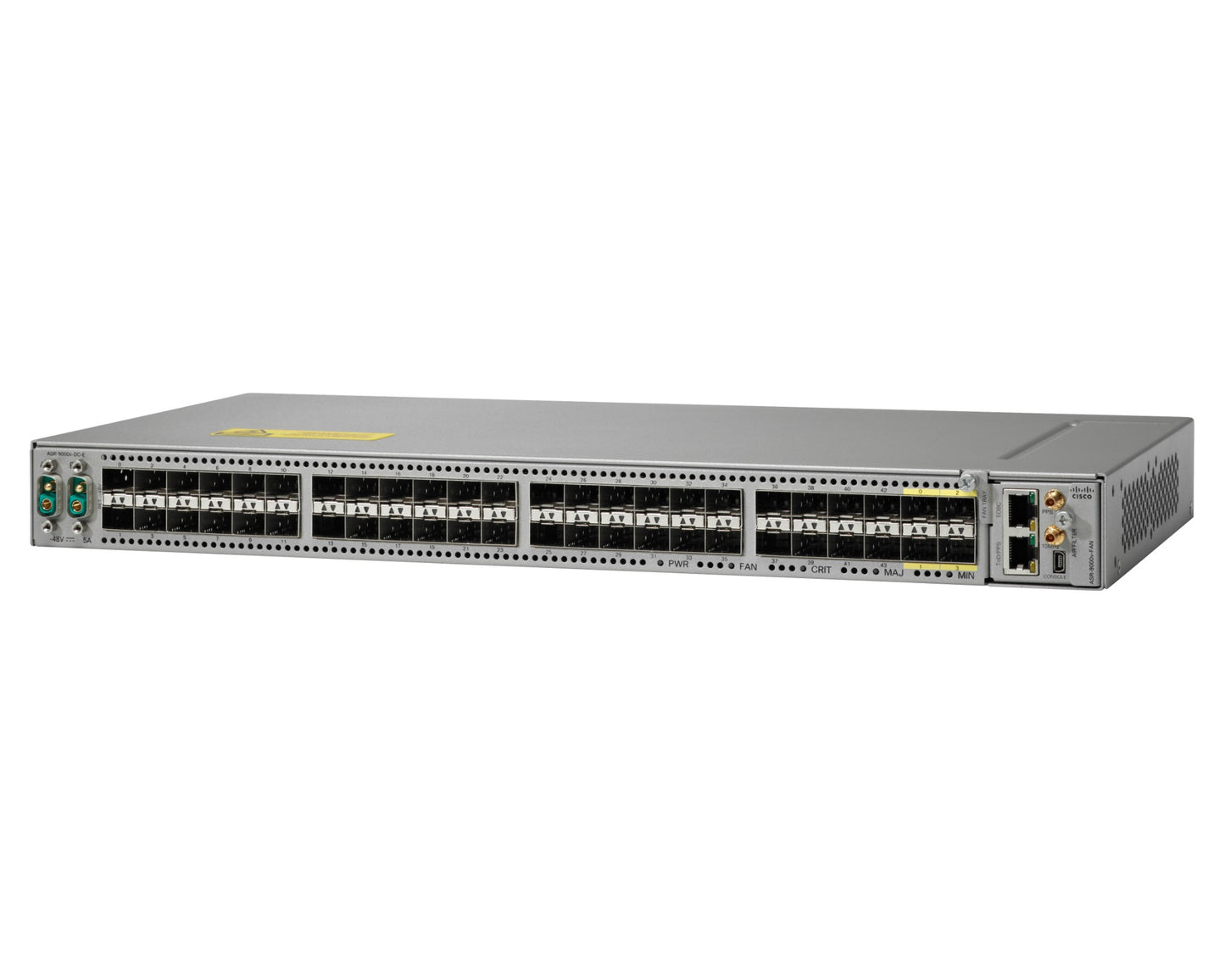 Cisco A9KV-V2-DC-E silver switch with 44xGE ports and 4x10GE uplinks