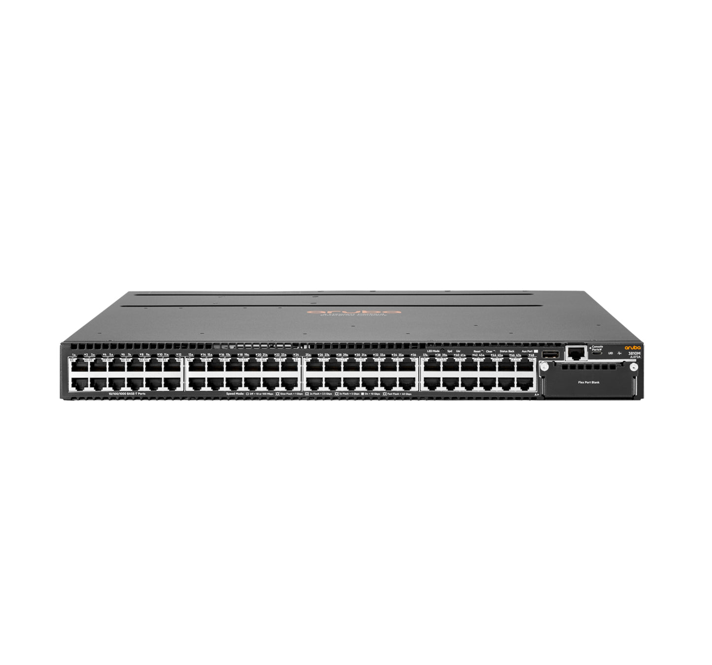 Aruba JL072A | 48x 1G RJ45 | non-PoE | 1x modular uplink slot (options: 4x10G SFP+ or 2x40G QSFP+) | enterprise L3, no license required