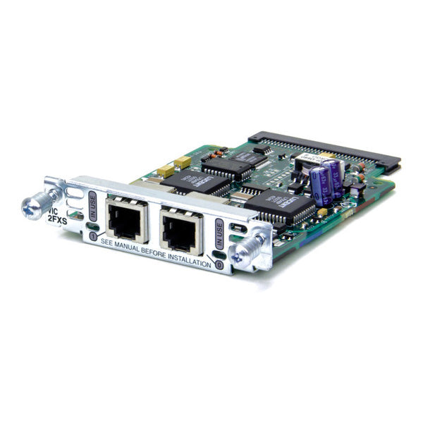 Cisco VIC-2FXS | 2x FXS analog station | Ring generation, Caller ID | RJ-11 | VIC form factor | Requires DSP (PVDM)